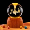 Warm light rotating luminous crystal ball night light ornament, 3D inwardly engraved crystal ball, crystal ball, crystal tree ornament, crystal details Picture